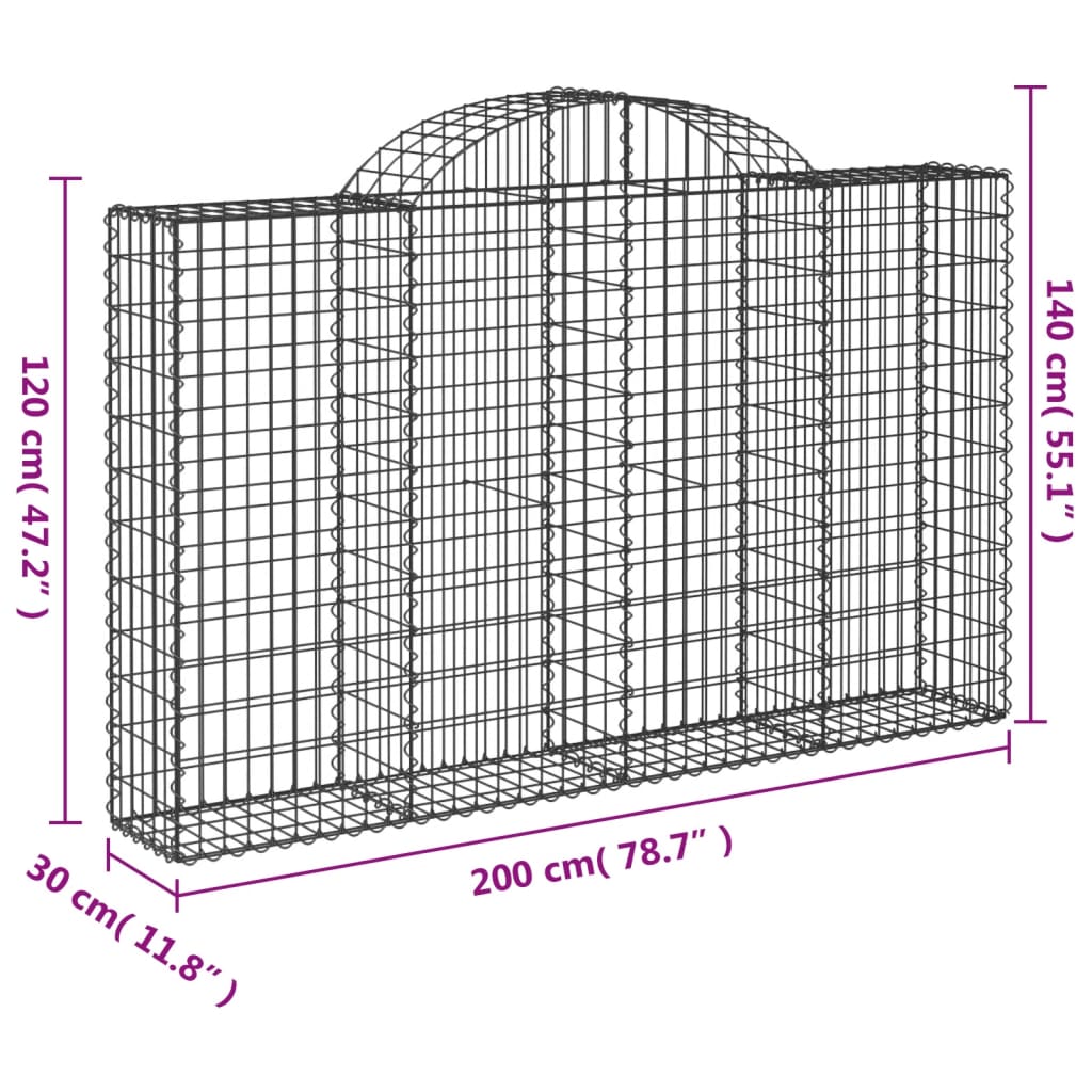 Schanskorven 25 st gewelfd 200x30x120/140 cm ijzer Bloempotten & plantenbakken | Creëer jouw Trendy Thuis | Gratis bezorgd & Retour | Trendy.nl