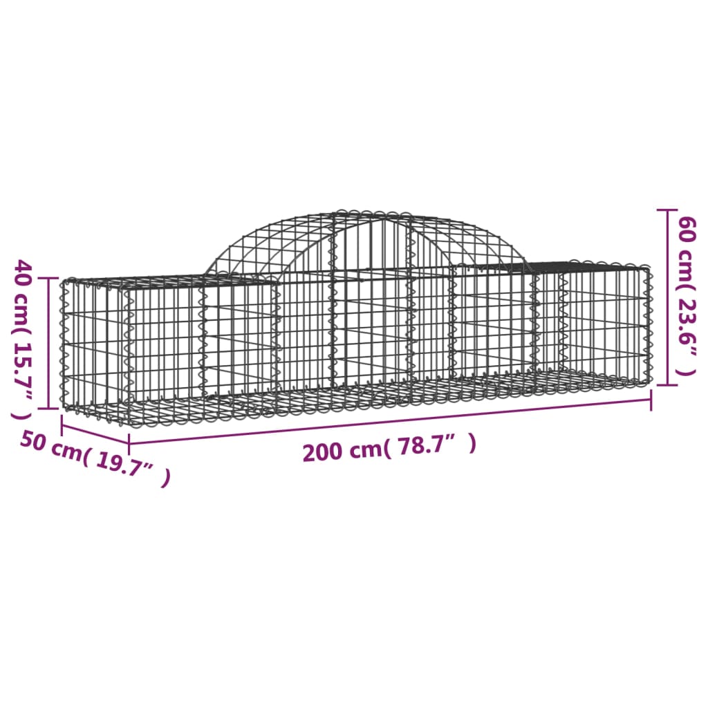 Schanskorven 40 st gewelfd 200x50x40/60 cm ijzer Bloempotten & plantenbakken | Creëer jouw Trendy Thuis | Gratis bezorgd & Retour | Trendy.nl