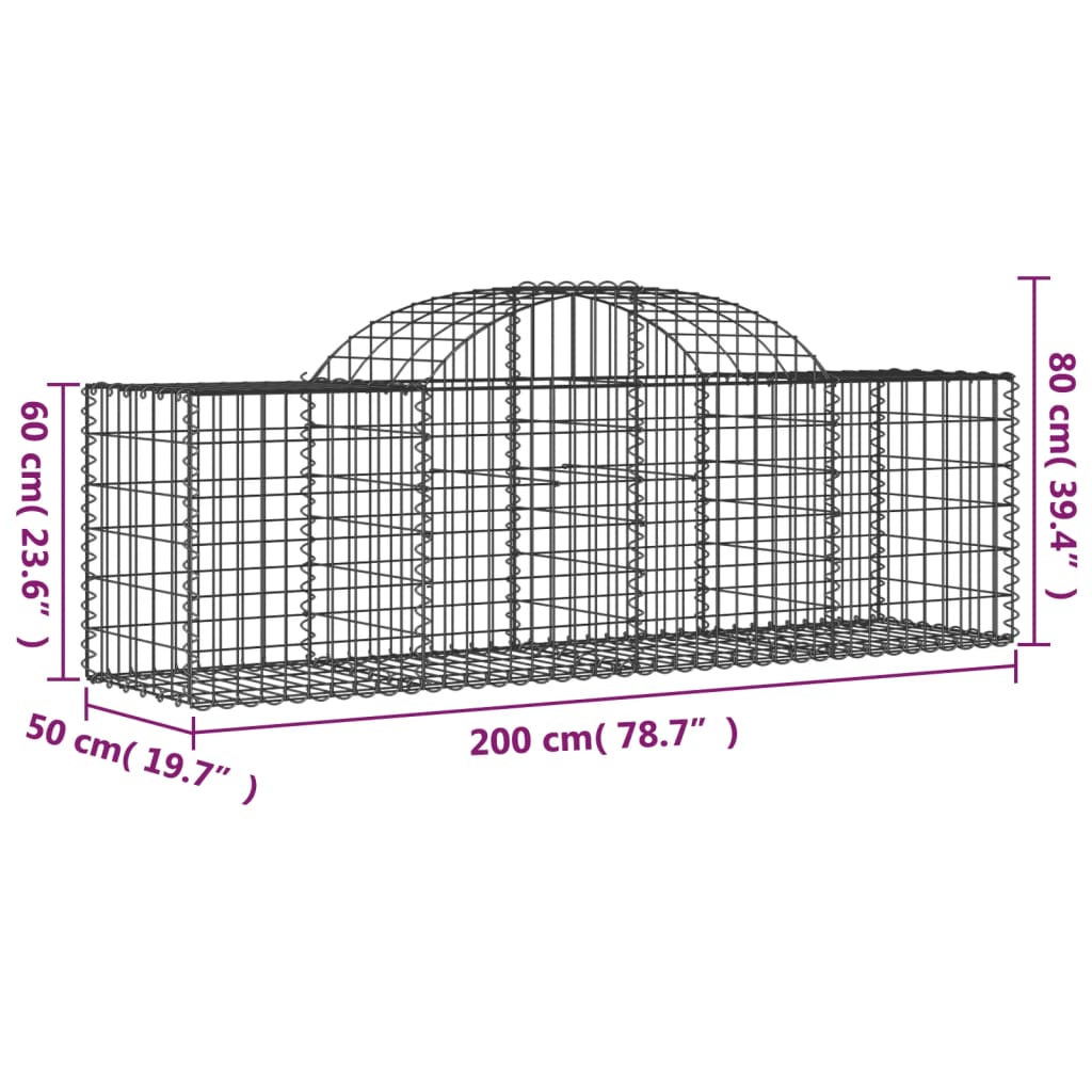 Schanskorven 50 st gewelfd 200x50x60/80 cm ijzer Bloempotten & plantenbakken | Creëer jouw Trendy Thuis | Gratis bezorgd & Retour | Trendy.nl