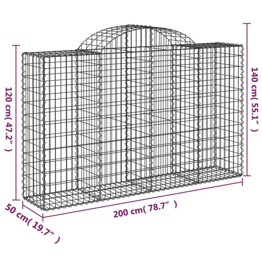 Schanskorven 40 st gewelfd 200x50x120/140 cm ijzer Bloempotten & plantenbakken | Creëer jouw Trendy Thuis | Gratis bezorgd & Retour | Trendy.nl