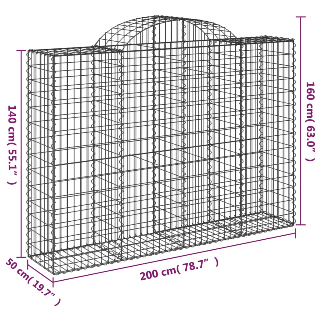 Schanskorven 30 st gewelfd 200x50x140/160 cm ijzer Bloempotten & plantenbakken | Creëer jouw Trendy Thuis | Gratis bezorgd & Retour | Trendy.nl