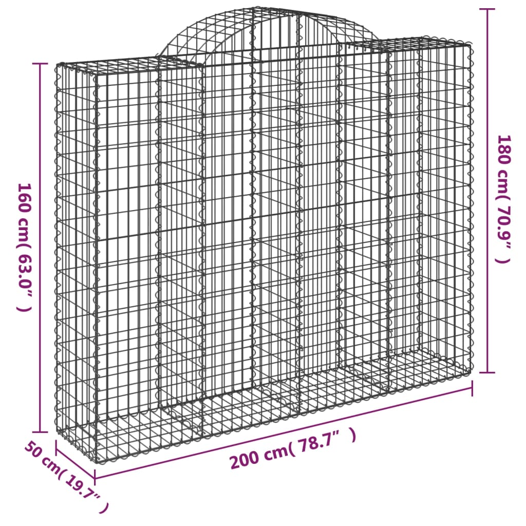 Schanskorven 18 st gewelfd 200x50x160/180 cm ijzer Bloempotten & plantenbakken | Creëer jouw Trendy Thuis | Gratis bezorgd & Retour | Trendy.nl