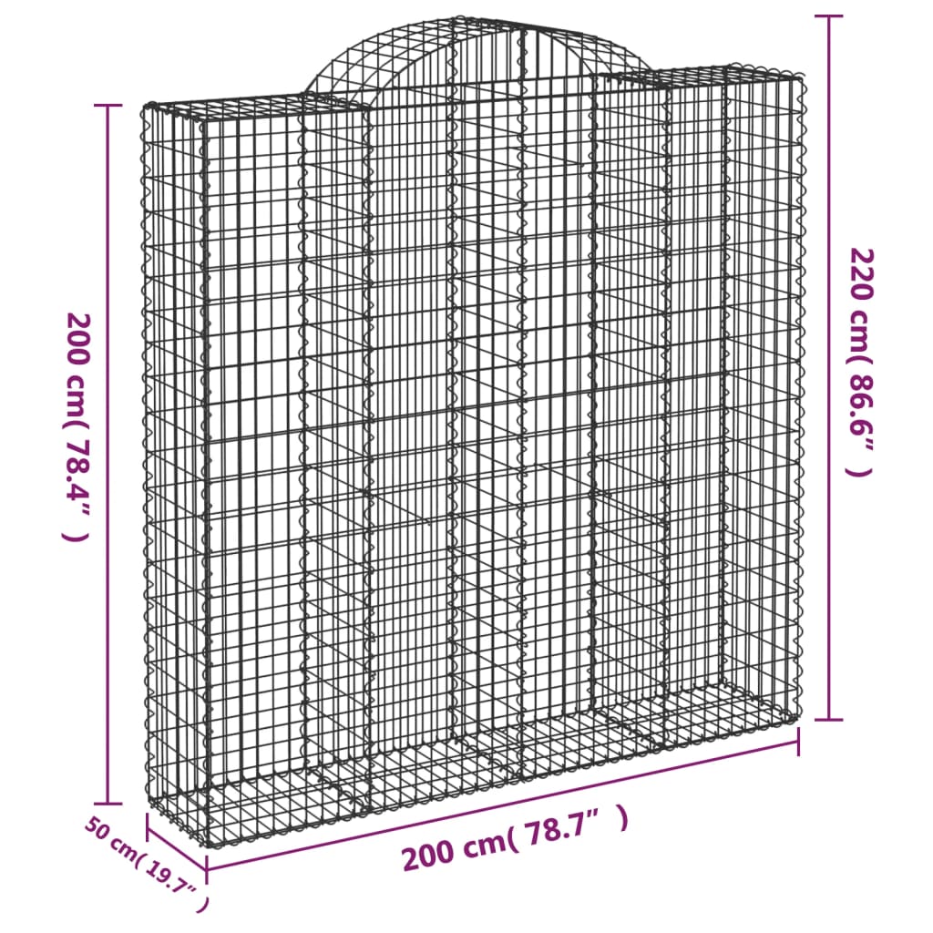 Schanskorven 10 st gewelfd 200x50x200/220 cm ijzer Bloempotten & plantenbakken | Creëer jouw Trendy Thuis | Gratis bezorgd & Retour | Trendy.nl