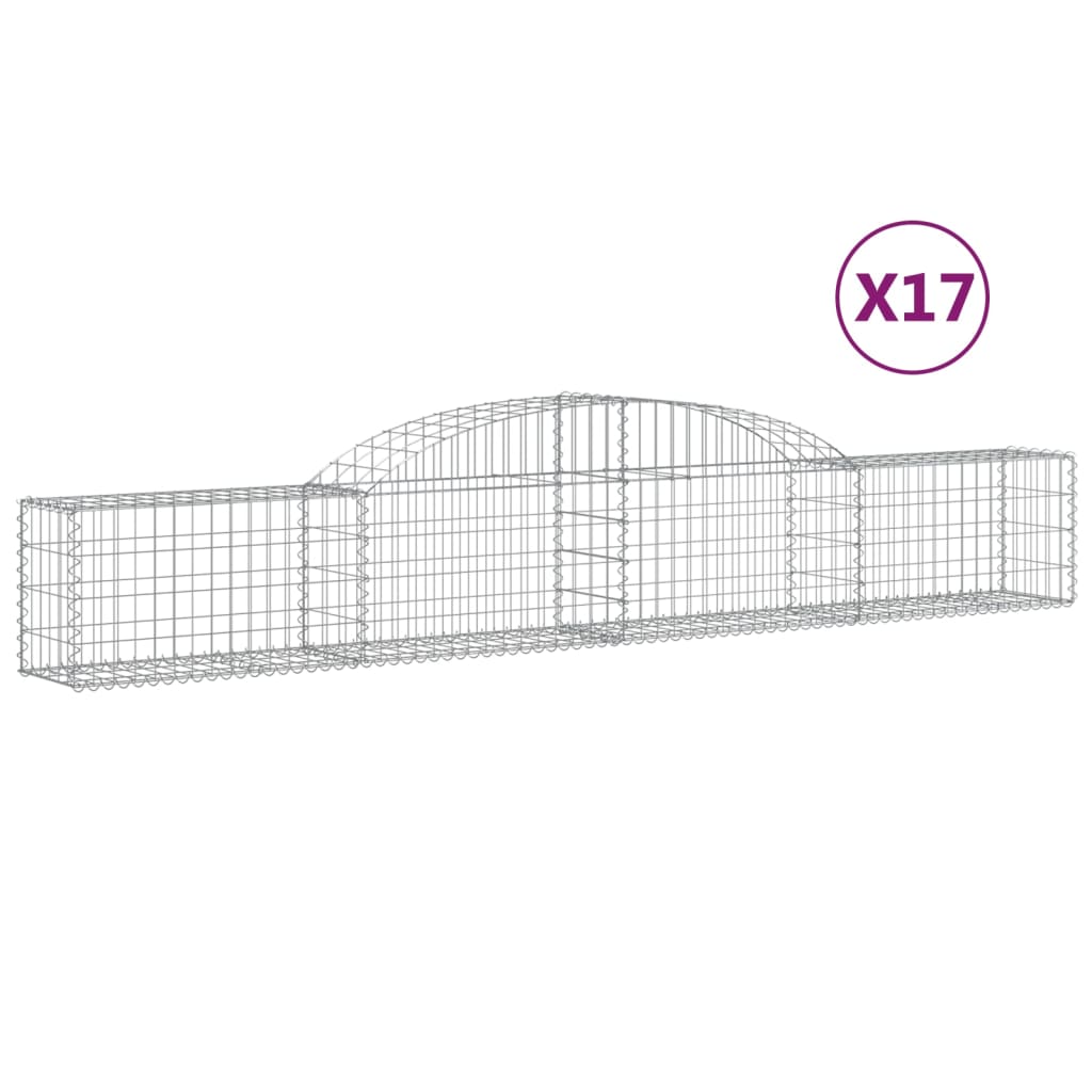 Schanskorven 17 st gewelfd 300x30x40/60 cm gegalvaniseerd ijzer Bloempotten & plantenbakken | Creëer jouw Trendy Thuis | Gratis bezorgd & Retour | Trendy.nl