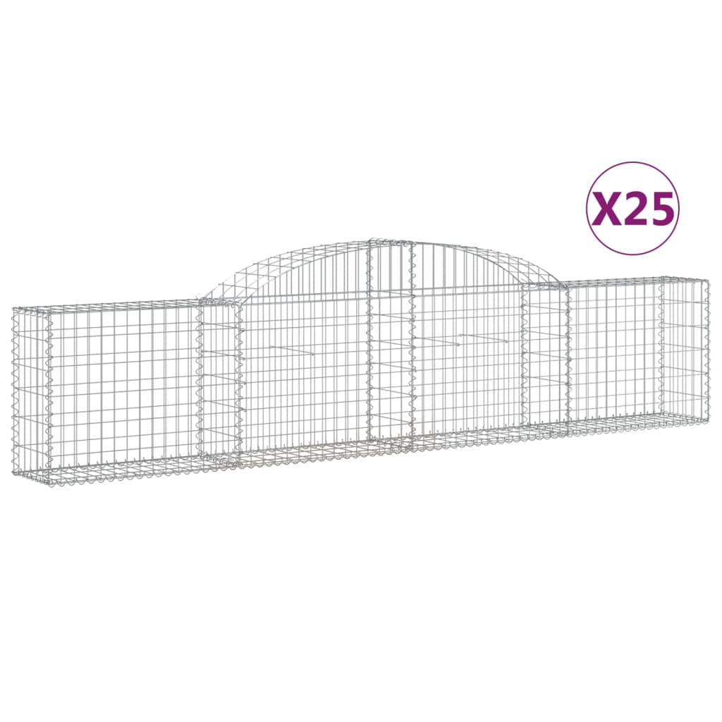 Schanskorven 25 st gewelfd 300x30x60/80 cm gegalvaniseerd ijzer Bloempotten & plantenbakken | Creëer jouw Trendy Thuis | Gratis bezorgd & Retour | Trendy.nl