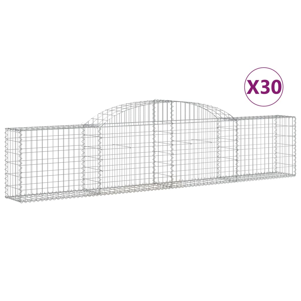 Schanskorven 30 st gewelfd 300x30x60/80 cm gegalvaniseerd ijzer Bloempotten & plantenbakken | Creëer jouw Trendy Thuis | Gratis bezorgd & Retour | Trendy.nl