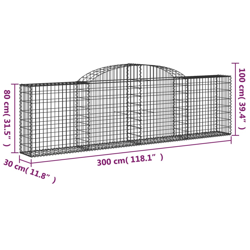 Schanskorven 25 st gewelfd 300x30x80/100 cm ijzer Bloempotten & plantenbakken | Creëer jouw Trendy Thuis | Gratis bezorgd & Retour | Trendy.nl