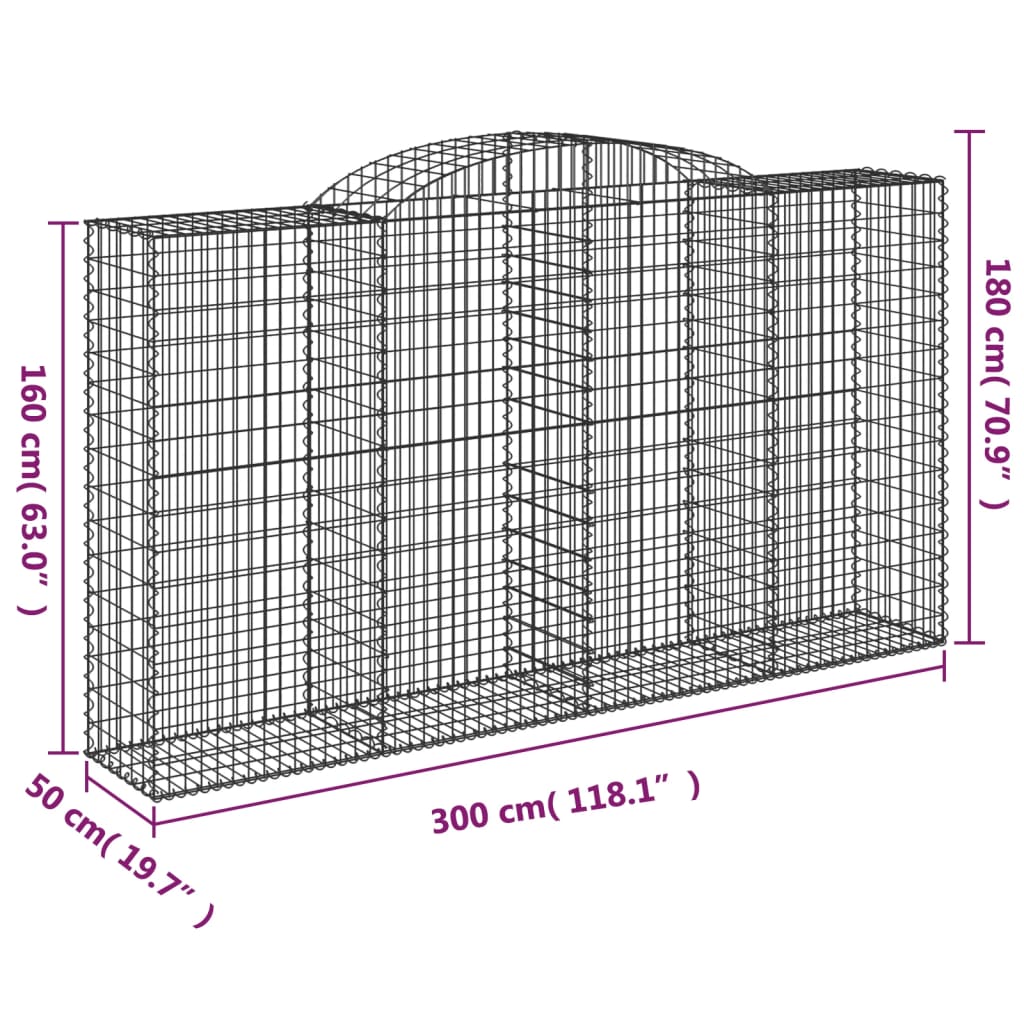 Schanskorven 12 st gewelfd 300x50x160/180 cm ijzer Bloempotten & plantenbakken | Creëer jouw Trendy Thuis | Gratis bezorgd & Retour | Trendy.nl