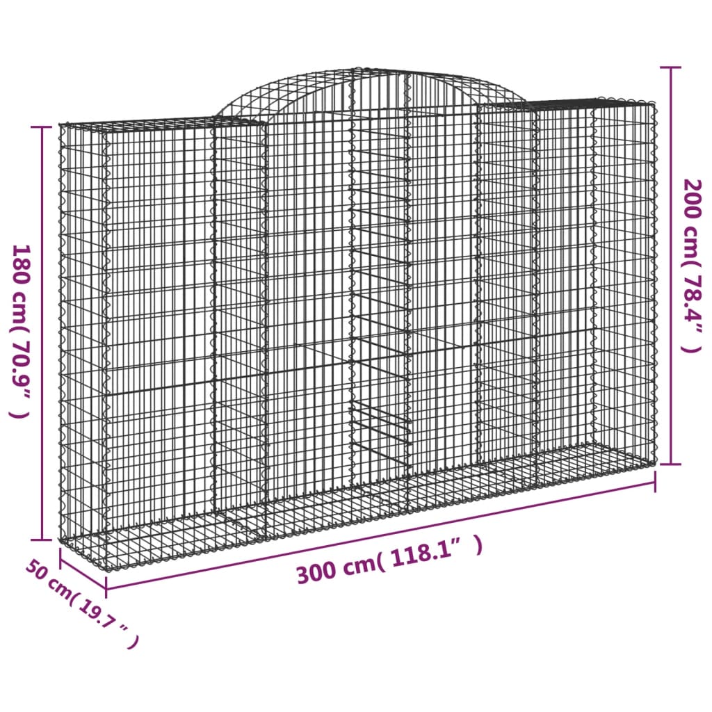 Schanskorven 13 st gewelfd 300x50x180/200 cm ijzer Bloempotten & plantenbakken | Creëer jouw Trendy Thuis | Gratis bezorgd & Retour | Trendy.nl