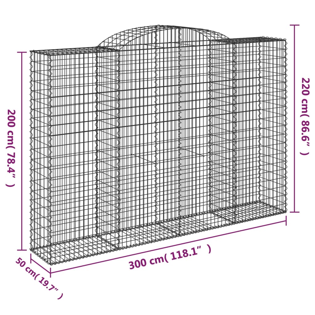 Schanskorven 5 st gewelfd 300x50x200/220 cm ijzer Bloempotten & plantenbakken | Creëer jouw Trendy Thuis | Gratis bezorgd & Retour | Trendy.nl