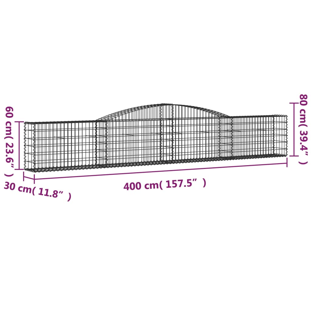 Schanskorven 25 st gewelfd 400x30x60/80 cm ijzer Bloempotten & plantenbakken | Creëer jouw Trendy Thuis | Gratis bezorgd & Retour | Trendy.nl