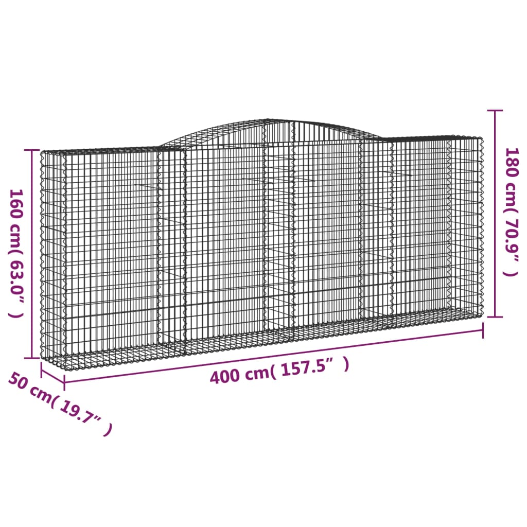 Schanskorven 10 st gewelfd 400x50x160/180 cm ijzer Bloempotten & plantenbakken | Creëer jouw Trendy Thuis | Gratis bezorgd & Retour | Trendy.nl