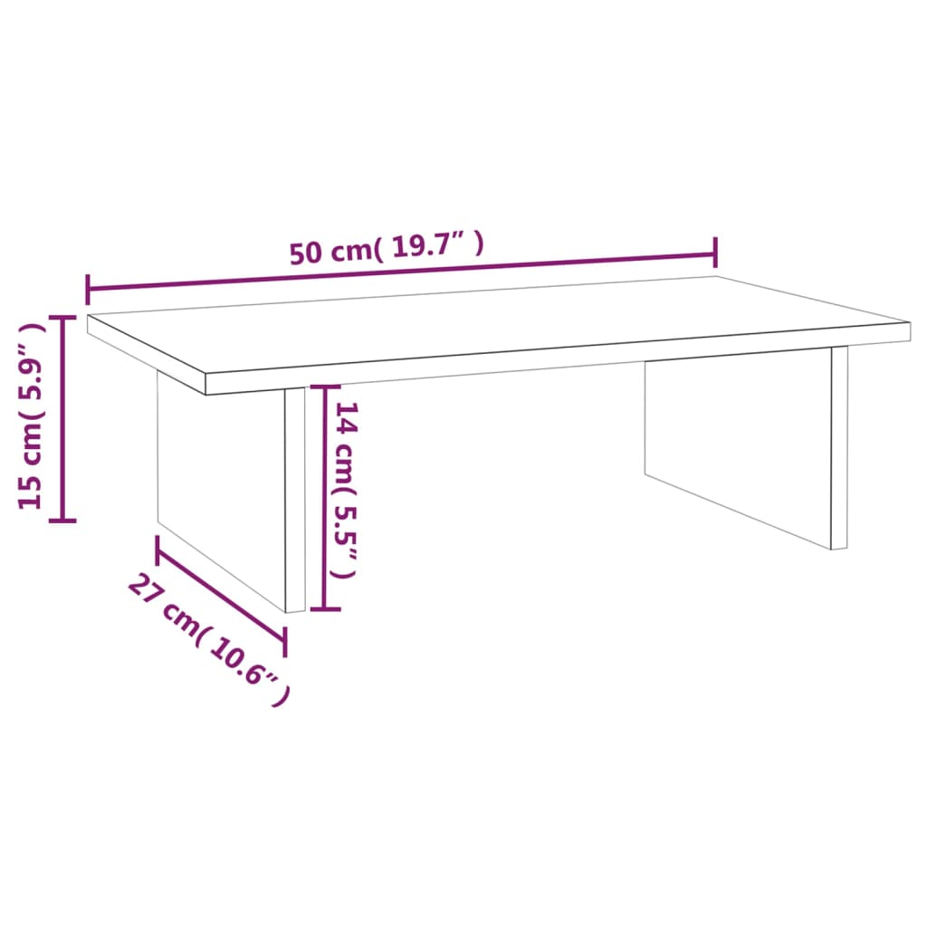 Monitorstandaard 50x27x15 cm massief grenenhout Computerverhogers en -standaards | Creëer jouw Trendy Thuis | Gratis bezorgd & Retour | Trendy.nl