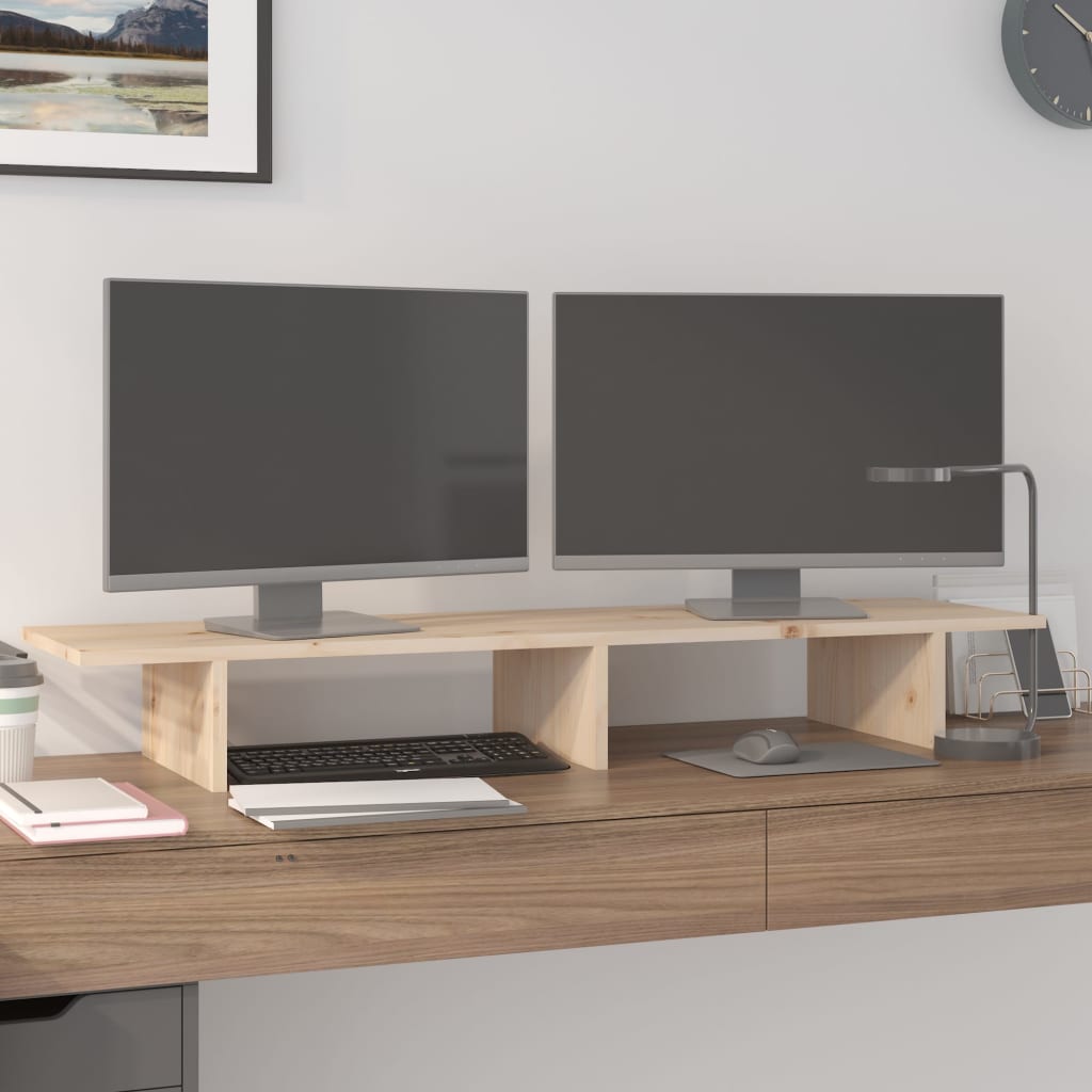 Monitorstandaard 100x27x15 cm massief grenenhout Computerverhogers en -standaards | Creëer jouw Trendy Thuis | Gratis bezorgd & Retour | Trendy.nl