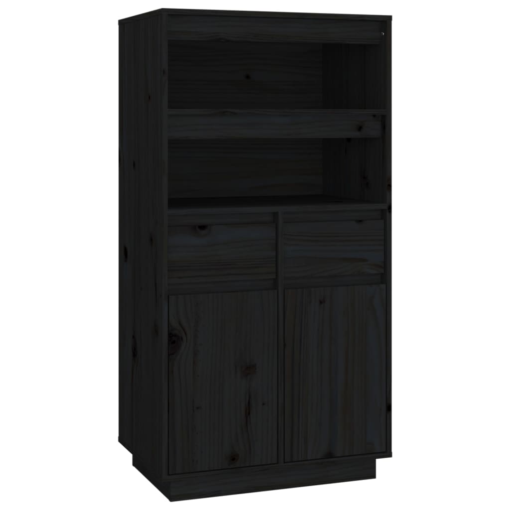 Hoge kast 60x40x116,5 cm massief grenenhout zwart Dressoirs & buffetkasten | Creëer jouw Trendy Thuis | Gratis bezorgd & Retour | Trendy.nl