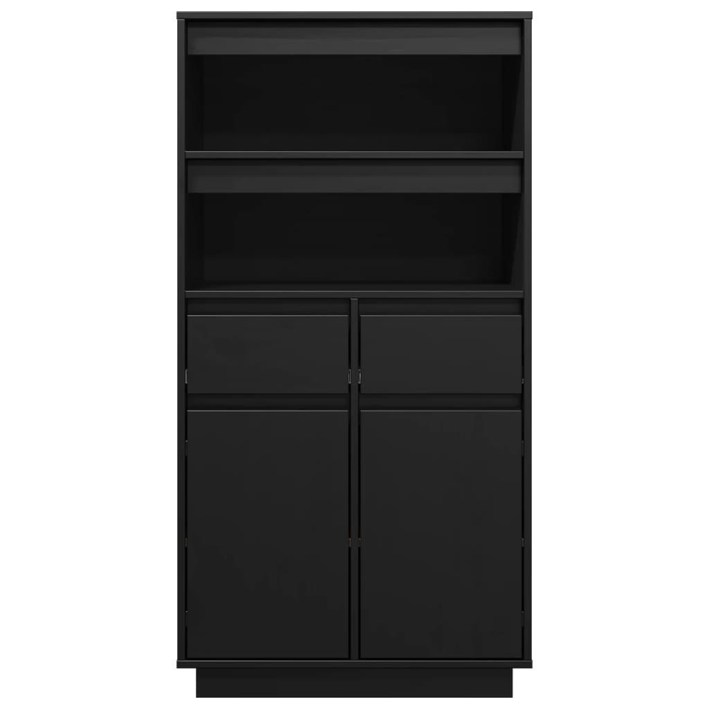 Hoge kast 60x40x116,5 cm massief grenenhout zwart Dressoirs & buffetkasten | Creëer jouw Trendy Thuis | Gratis bezorgd & Retour | Trendy.nl