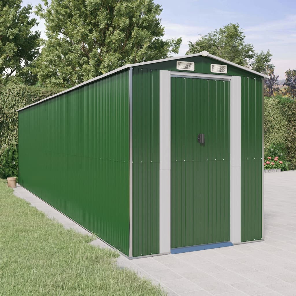 Tuinschuur 192x772x223 cm gegalvaniseerd staal groen Tuinhuizen | Creëer jouw Trendy Thuis | Gratis bezorgd & Retour | Trendy.nl