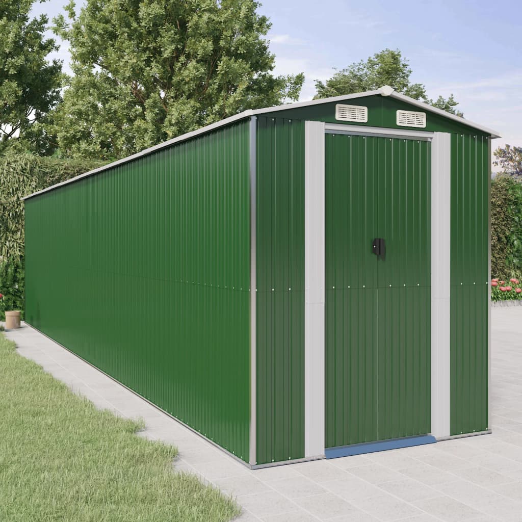 Tuinschuur 192x855x223 cm gegalvaniseerd staal groen Tuinhuizen | Creëer jouw Trendy Thuis | Gratis bezorgd & Retour | Trendy.nl