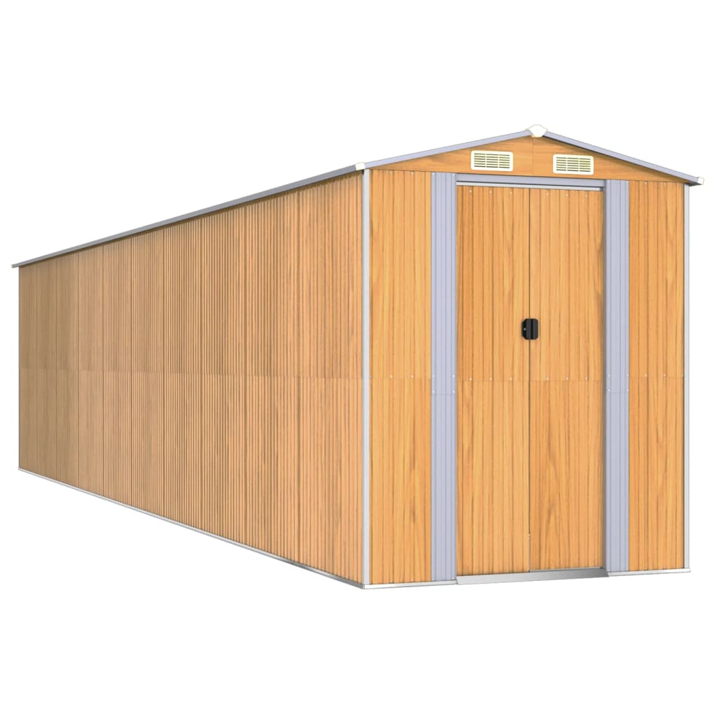 Tuinschuur 192x855x223 cm gegalvaniseerd staal lichtbruin Tuinhuizen | Creëer jouw Trendy Thuis | Gratis bezorgd & Retour | Trendy.nl