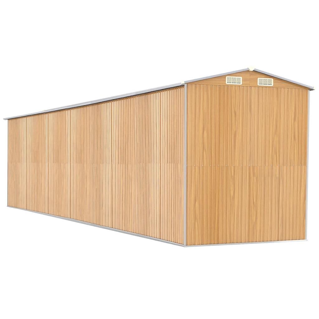 Tuinschuur 192x855x223 cm gegalvaniseerd staal lichtbruin Tuinhuizen | Creëer jouw Trendy Thuis | Gratis bezorgd & Retour | Trendy.nl