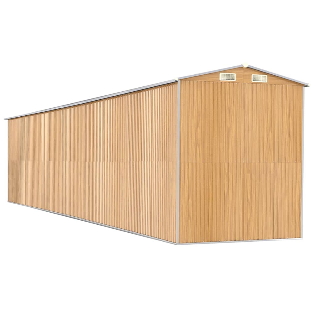 Tuinschuur 192x938x223 cm gegalvaniseerd staal lichtbruin Tuinhuizen | Creëer jouw Trendy Thuis | Gratis bezorgd & Retour | Trendy.nl