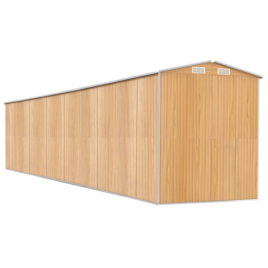 Tuinschuur 192x1021x223 cm gegalvaniseerd staal lichtbruin Tuinhuizen | Creëer jouw Trendy Thuis | Gratis bezorgd & Retour | Trendy.nl