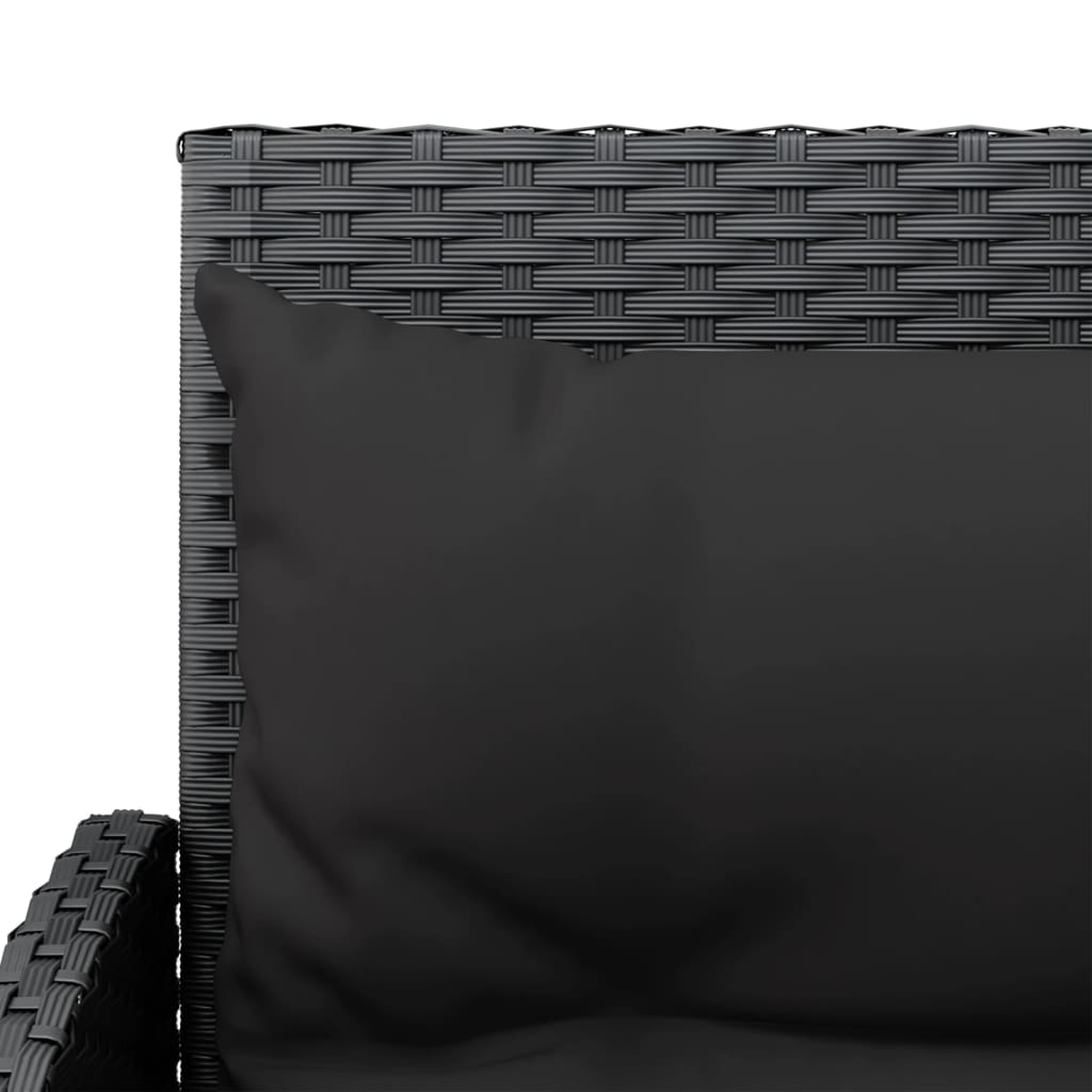 2-delige Loungeset met kussens L-vormig poly rattan zwart Tuinsets | Creëer jouw Trendy Thuis | Gratis bezorgd & Retour | Trendy.nl