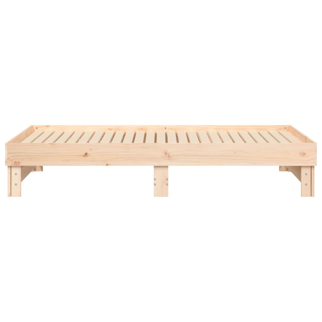 Slaapbank uitschuifbaar massief grenenhout 2x(75x190) cm