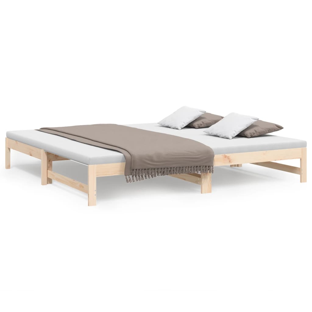 Slaapbank uitschuifbaar 2x(80x200) cm massief grenenhout Bedden & bedframes | Creëer jouw Trendy Thuis | Gratis bezorgd & Retour | Trendy.nl