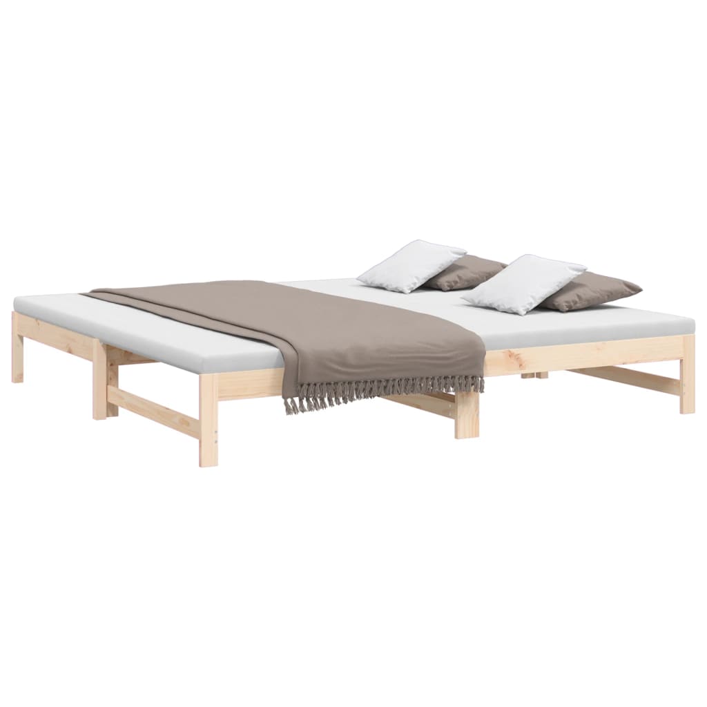 Slaapbank uitschuifbaar 2x(80x200) cm massief grenenhout Bedden & bedframes | Creëer jouw Trendy Thuis | Gratis bezorgd & Retour | Trendy.nl