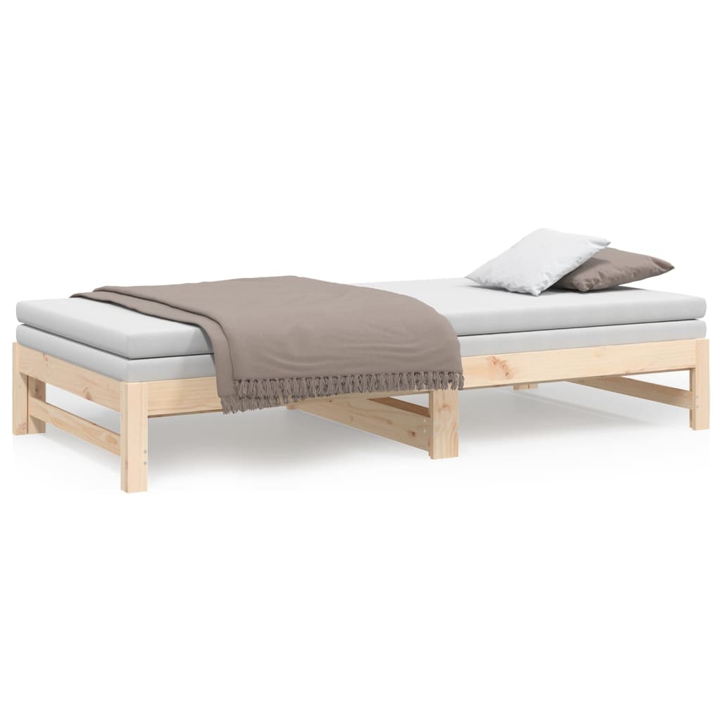 Slaapbank uitschuifbaar 2x(80x200) cm massief grenenhout Bedden & bedframes | Creëer jouw Trendy Thuis | Gratis bezorgd & Retour | Trendy.nl