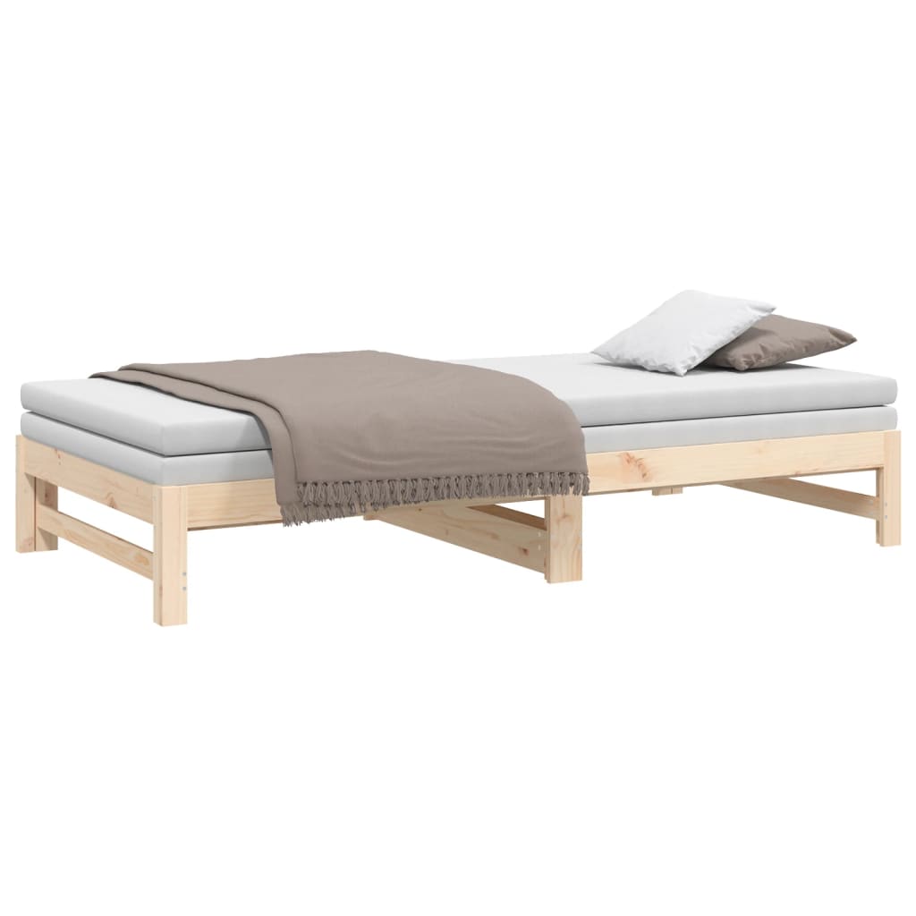 Slaapbank uitschuifbaar 2x(80x200) cm massief grenenhout Bedden & bedframes | Creëer jouw Trendy Thuis | Gratis bezorgd & Retour | Trendy.nl