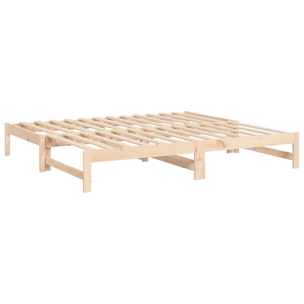 Slaapbank uitschuifbaar massief grenenhout 2x(75x190) cm Bedden & bedframes | Creëer jouw Trendy Thuis | Gratis bezorgd & Retour | Trendy.nl