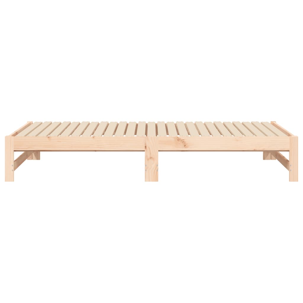 Slaapbank uitschuifbaar massief grenenhout 2x(75x190) cm Bedden & bedframes | Creëer jouw Trendy Thuis | Gratis bezorgd & Retour | Trendy.nl