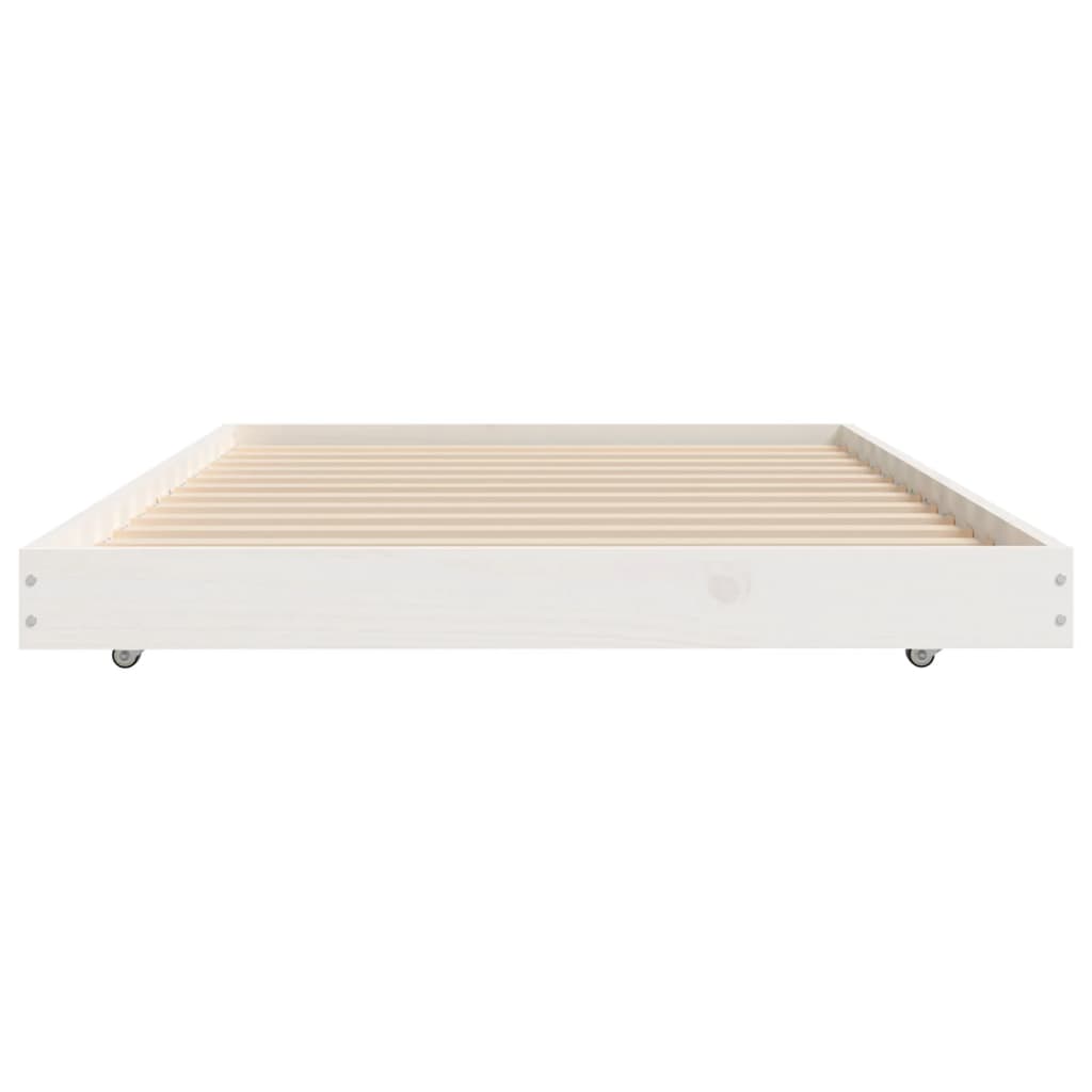 Bedframe zonder matras massief grenenhout wit 90x190 cm