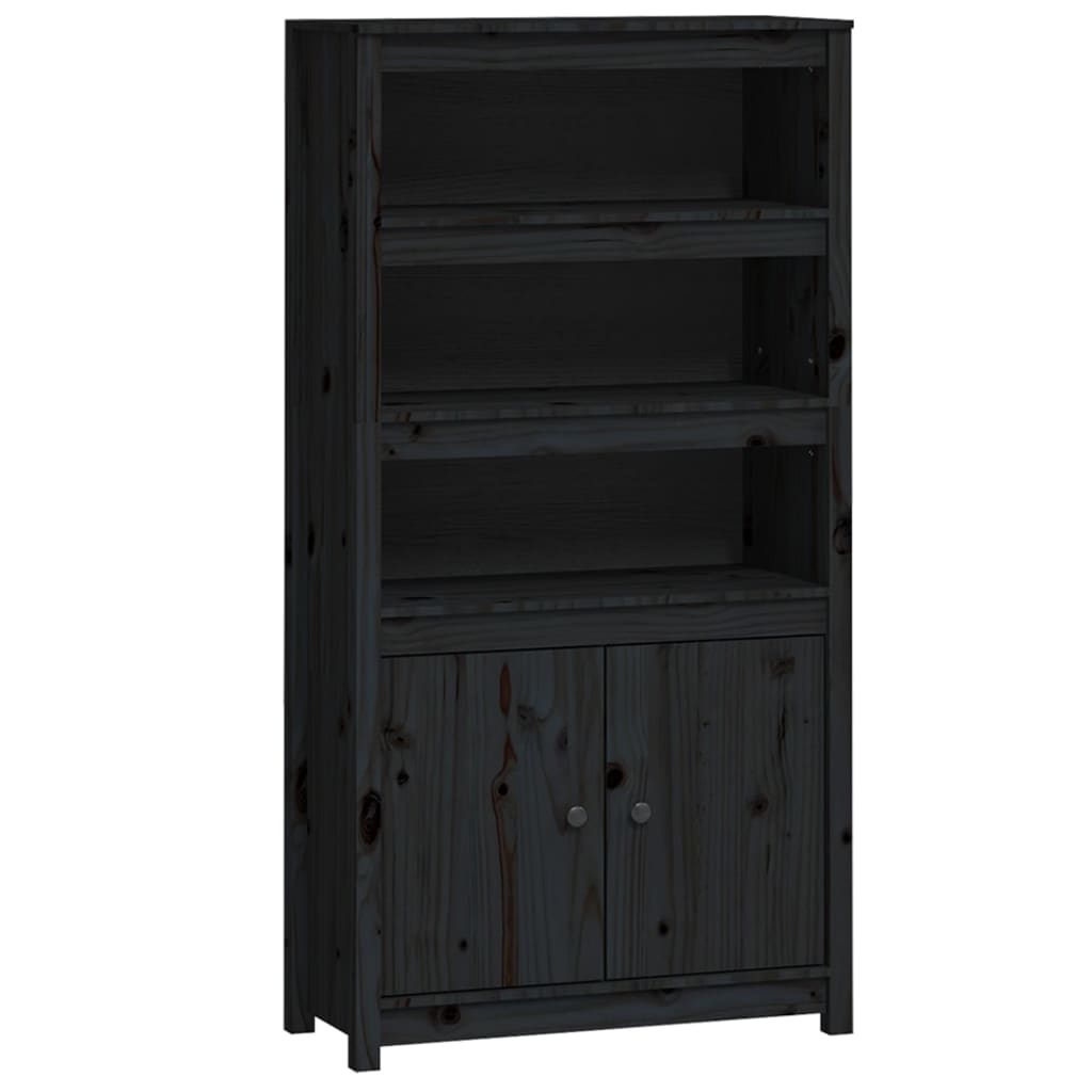 Hoge kast 80x35x154 cm massief grenenhout zwart Dressoirs & buffetkasten | Creëer jouw Trendy Thuis | Gratis bezorgd & Retour | Trendy.nl