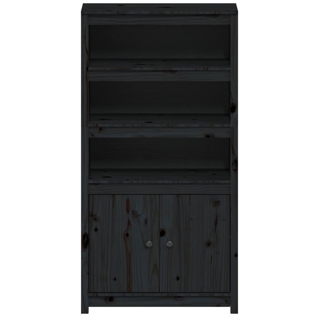 Hoge kast 80x35x154 cm massief grenenhout zwart Dressoirs & buffetkasten | Creëer jouw Trendy Thuis | Gratis bezorgd & Retour | Trendy.nl