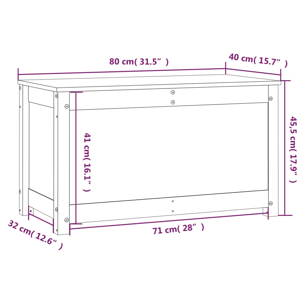 Opbergbox wit 80x40x45,5 cm massief grenenhout Kasten & opbergmeubelen | Creëer jouw Trendy Thuis | Gratis bezorgd & Retour | Trendy.nl