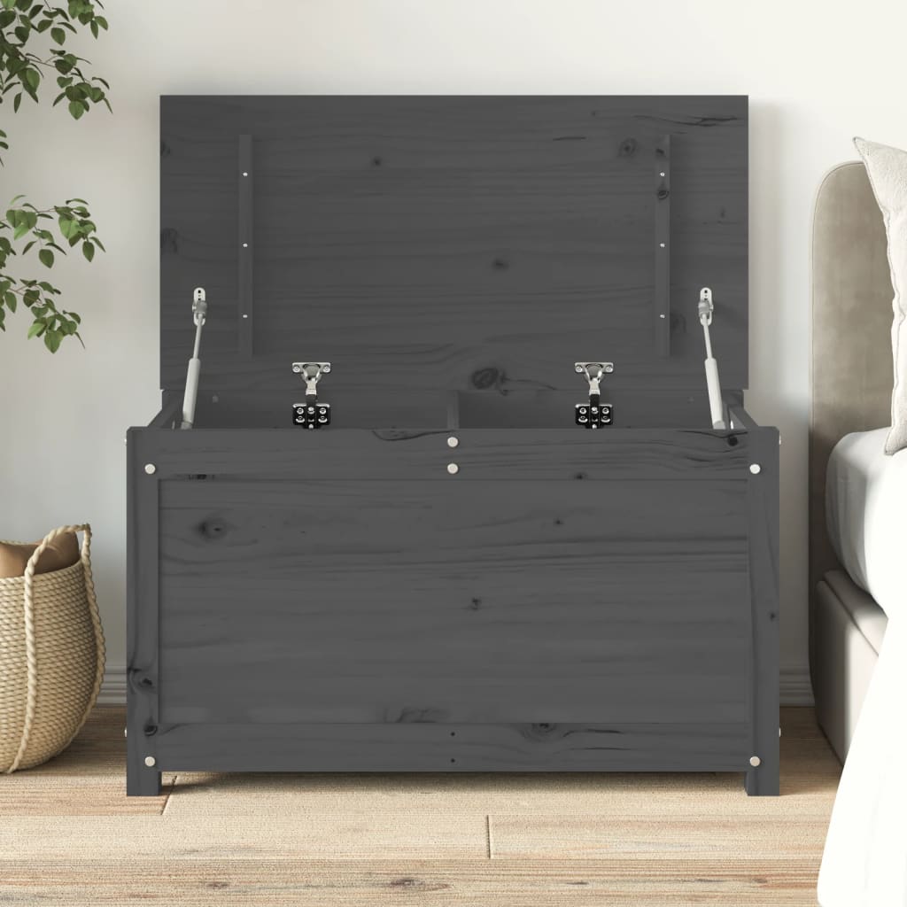 Opbergbox grijs 80x40x45,5 cm massief grenenhout Kasten & opbergmeubelen | Creëer jouw Trendy Thuis | Gratis bezorgd & Retour | Trendy.nl