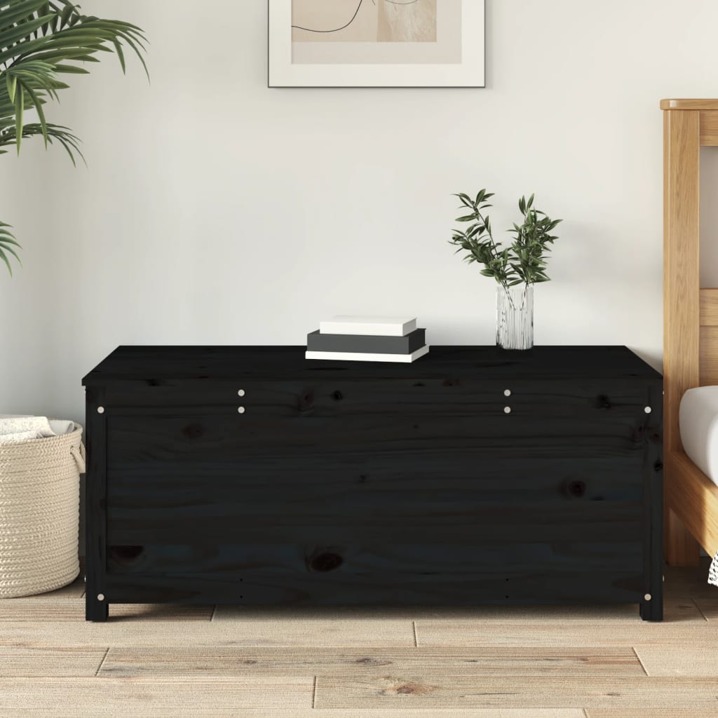 Opbergbox zwart 110x50x45,5 cm massief grenenhout Kasten & opbergmeubelen | Creëer jouw Trendy Thuis | Gratis bezorgd & Retour | Trendy.nl