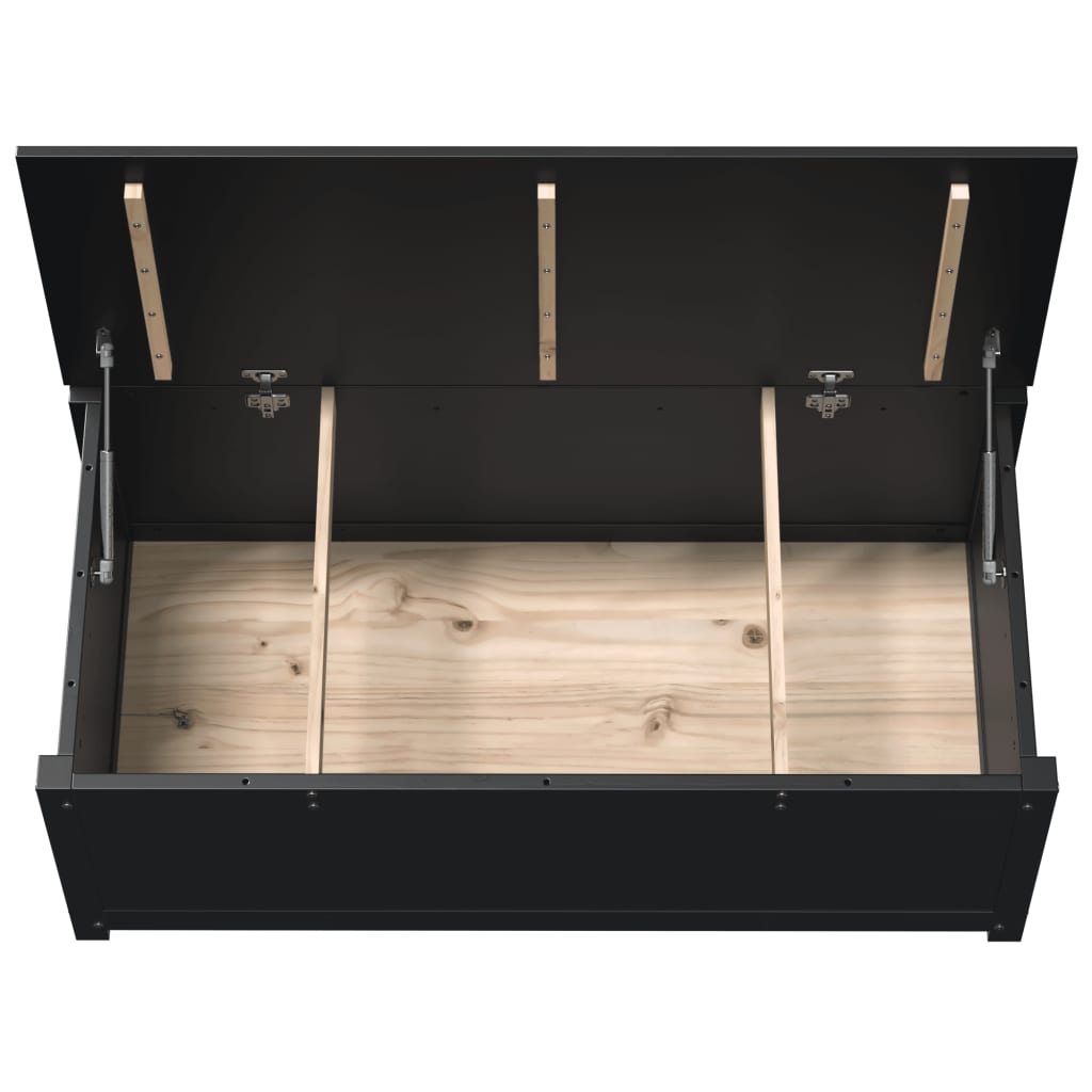 Opbergbox zwart 110x50x45,5 cm massief grenenhout Kasten & opbergmeubelen | Creëer jouw Trendy Thuis | Gratis bezorgd & Retour | Trendy.nl