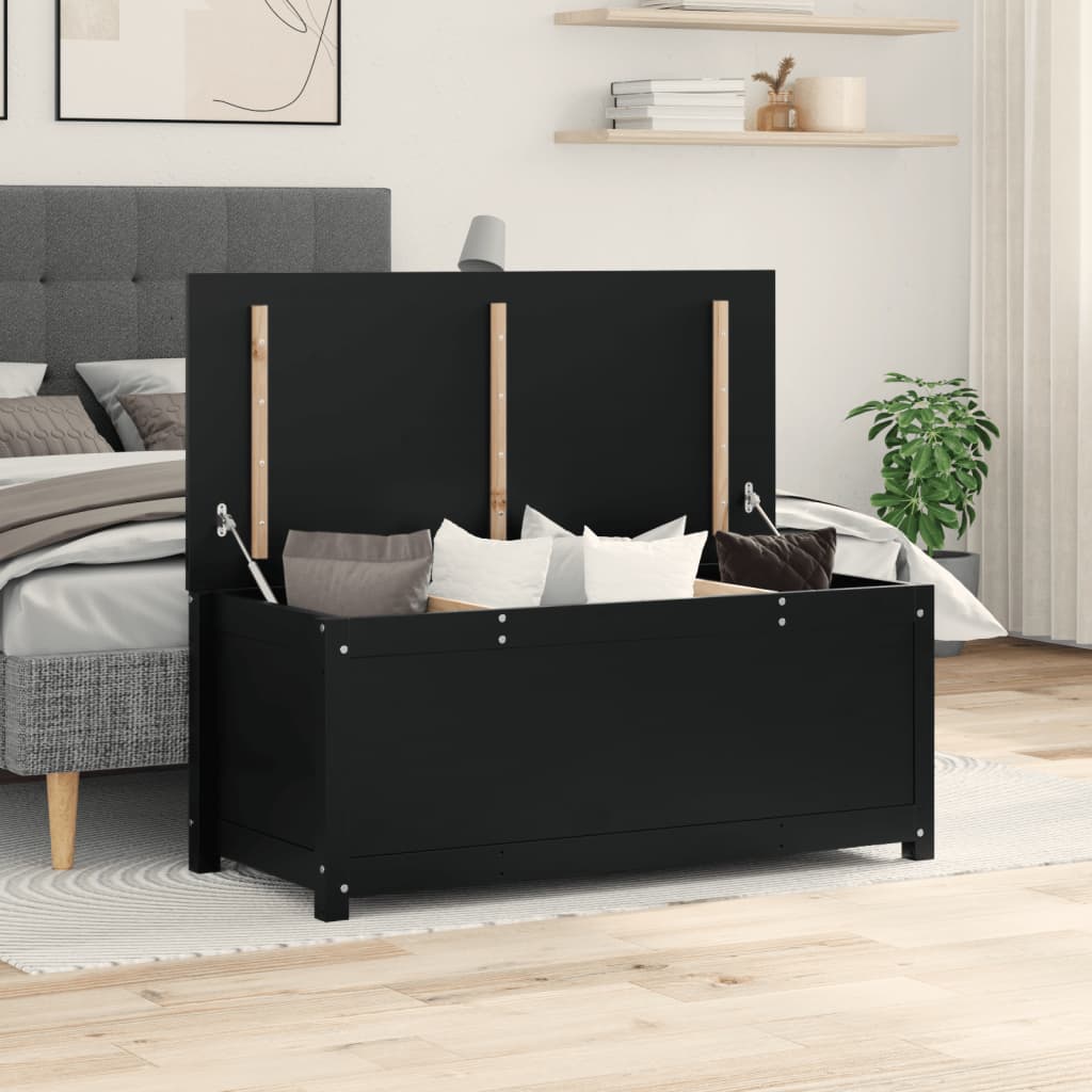 Opbergbox zwart 110x50x45,5 cm massief grenenhout Kasten & opbergmeubelen | Creëer jouw Trendy Thuis | Gratis bezorgd & Retour | Trendy.nl