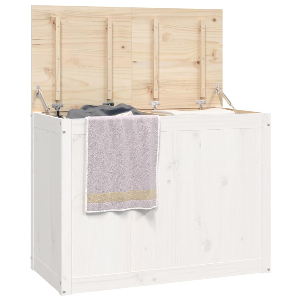 Wasmand 88,5x44x66 cm massief grenenhout wit Wasmanden | Creëer jouw Trendy Thuis | Gratis bezorgd & Retour | Trendy.nl