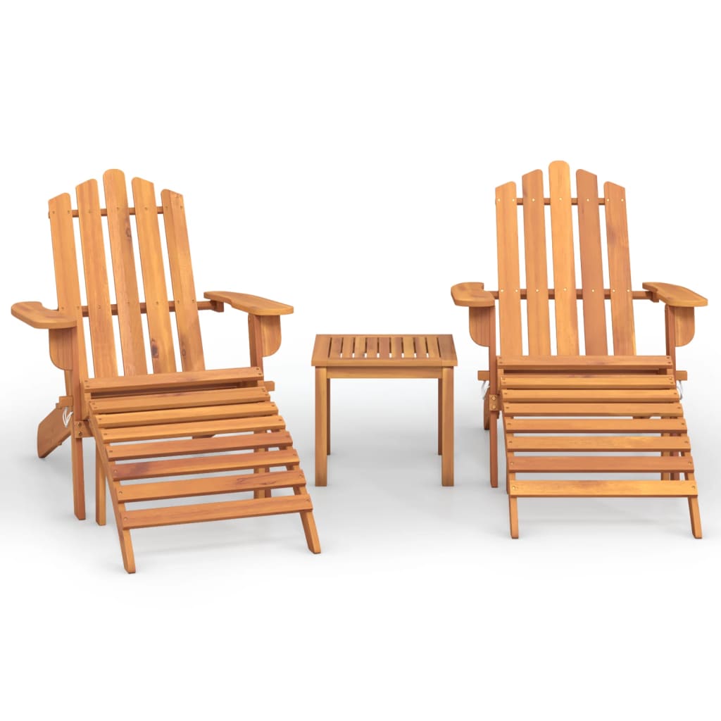 3-delige Loungeset Adirondack massief acaciahout Tuinsets | Creëer jouw Trendy Thuis | Gratis bezorgd & Retour | Trendy.nl