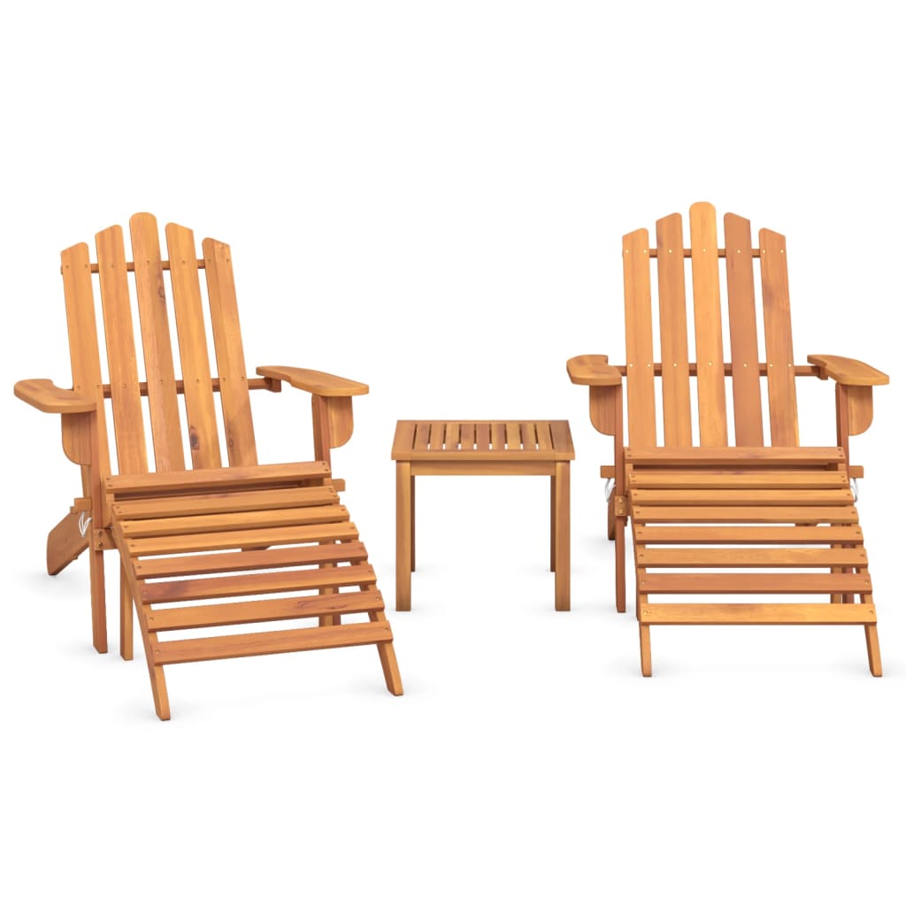 3-delige Loungeset Adirondack massief acaciahout Tuinsets | Creëer jouw Trendy Thuis | Gratis bezorgd & Retour | Trendy.nl