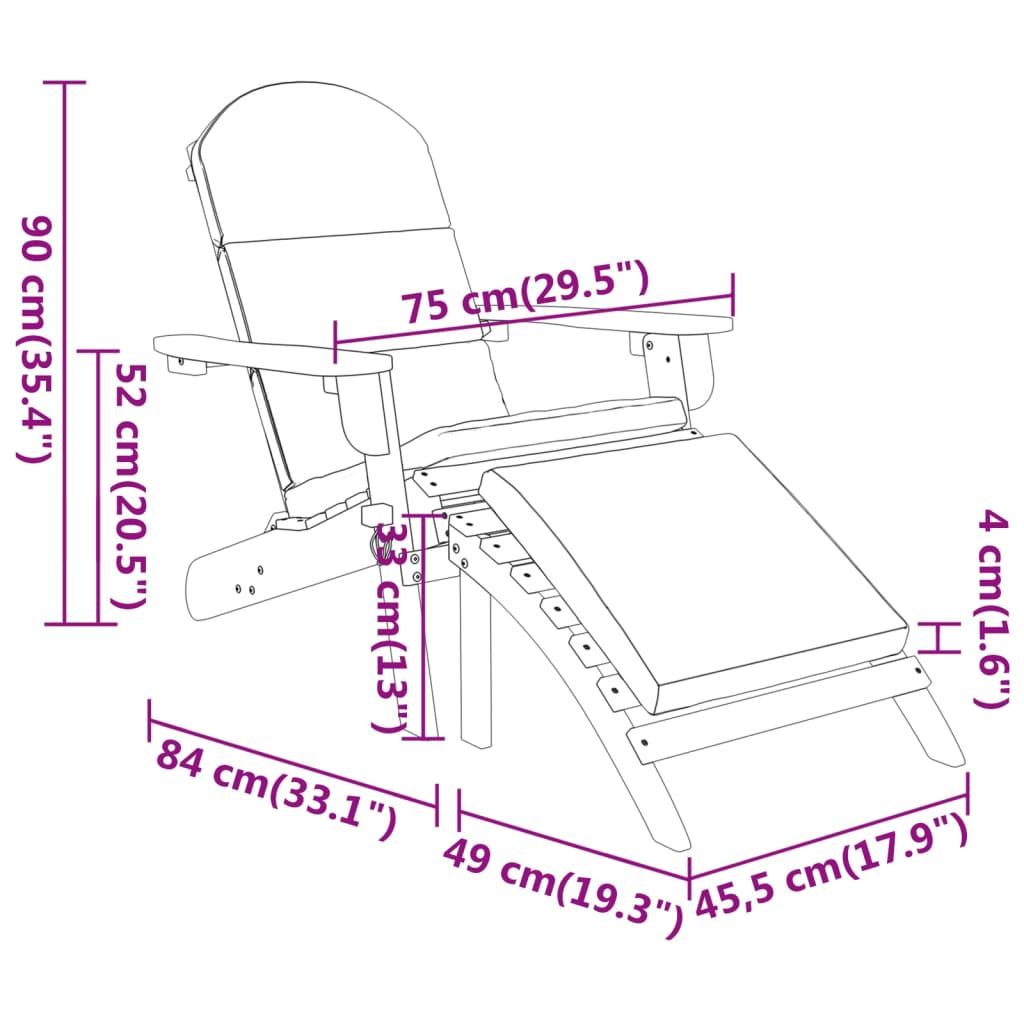 3-delige Loungeset Adirondack massief acaciahout Tuinsets | Creëer jouw Trendy Thuis | Gratis bezorgd & Retour | Trendy.nl