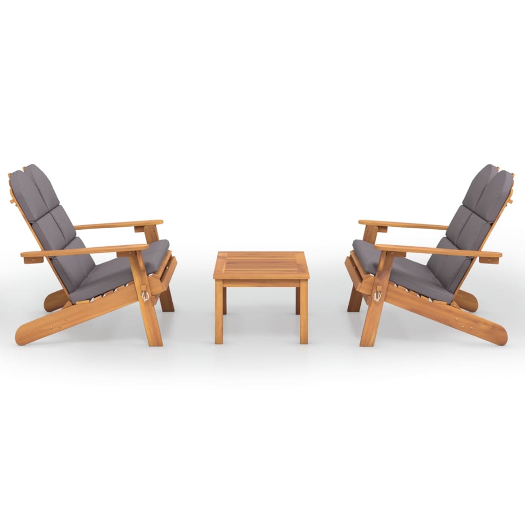 3-delige Loungeset Adirondack massief acaciahout Tuinsets | Creëer jouw Trendy Thuis | Gratis bezorgd & Retour | Trendy.nl