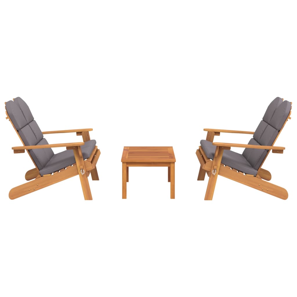 3-delige Loungeset Adirondack massief acaciahout Tuinsets | Creëer jouw Trendy Thuis | Gratis bezorgd & Retour | Trendy.nl