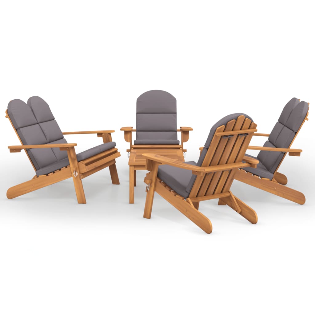 5-delige Loungeset Adirondack massief acaciahout Tuinsets | Creëer jouw Trendy Thuis | Gratis bezorgd & Retour | Trendy.nl