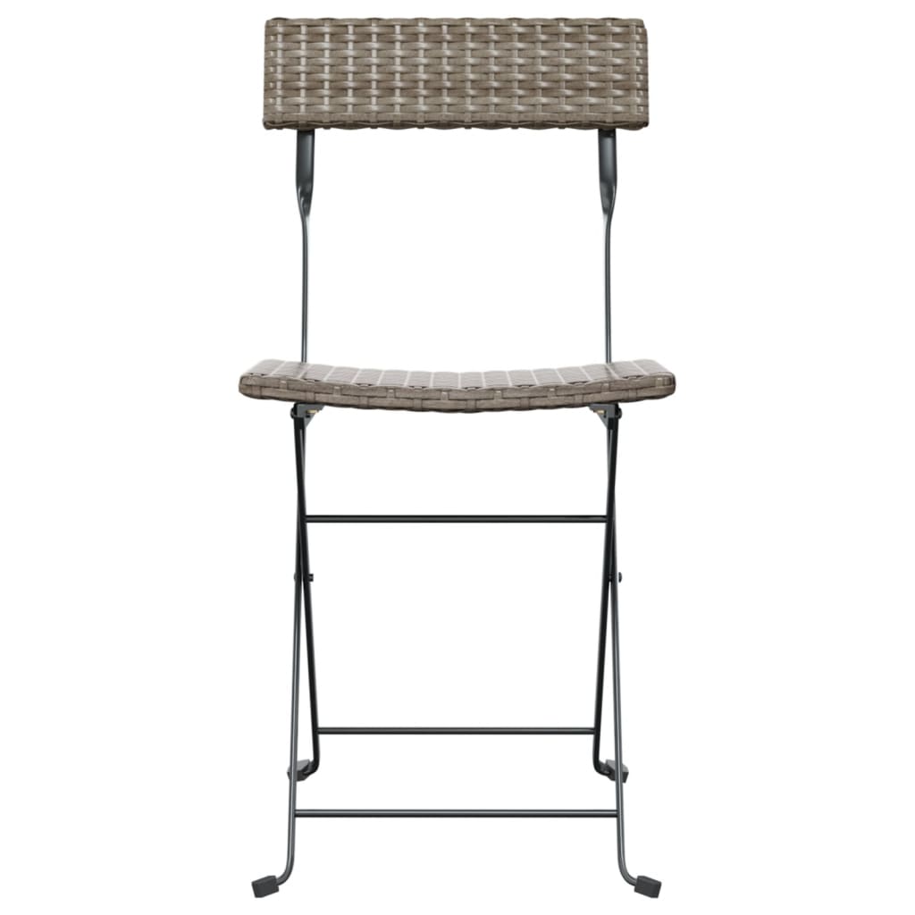 Bistrostoelen 8 st inklapbaar poly rattan en staal grijs Tuinstoelen | Creëer jouw Trendy Thuis | Gratis bezorgd & Retour | Trendy.nl